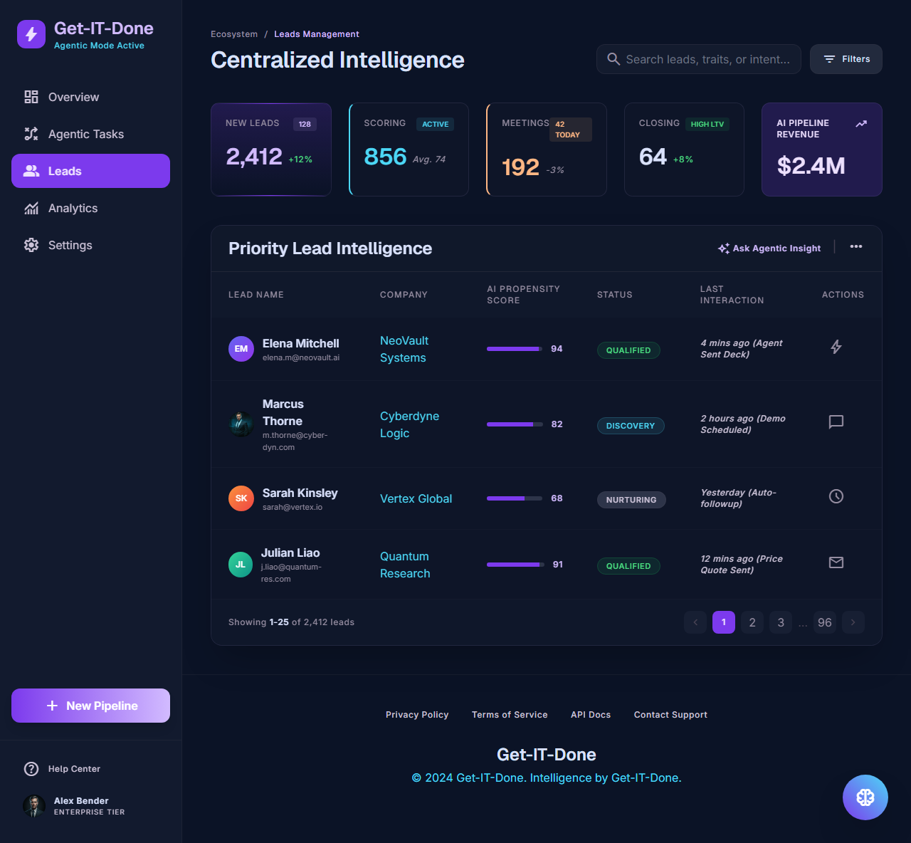 Get-IT-Done leads management preview