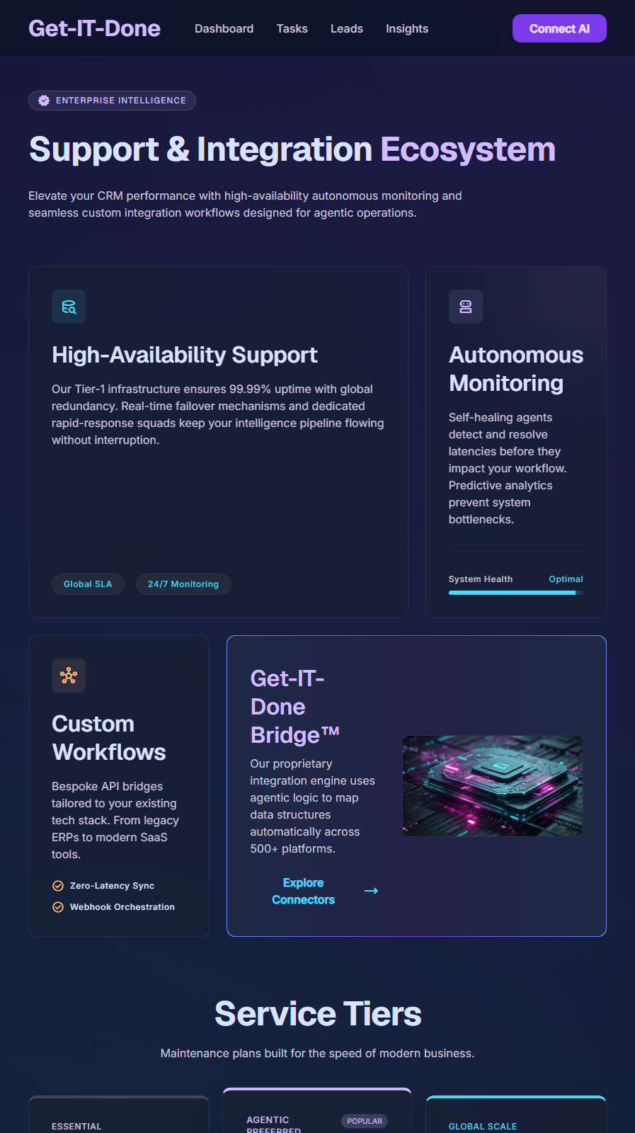Support and Integration Ecosystem screen preview
